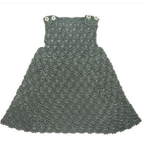 Blue Gray Hand Knit Dress by MIOU